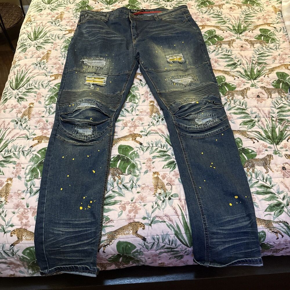 SWITCH Remarkable Slim Taper Men's 42x34 Distressed Jeans